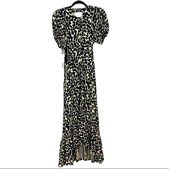 Proenza Schouler Textured Crepe Painted Dot Cinched Dress size medium - Picture 4 of 10